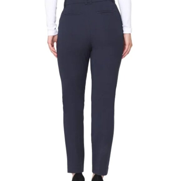 Talbots Dress Pants Womens 16 34x30 Navy Blue Nylon Tapered Trousers Office - Picture 4 of 15
